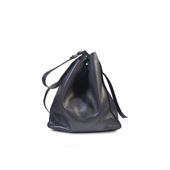 Black ALLSAINTS Paradise Tote Black Leather Calf Shoulder Purse & Pouch - Picture 3 of 13